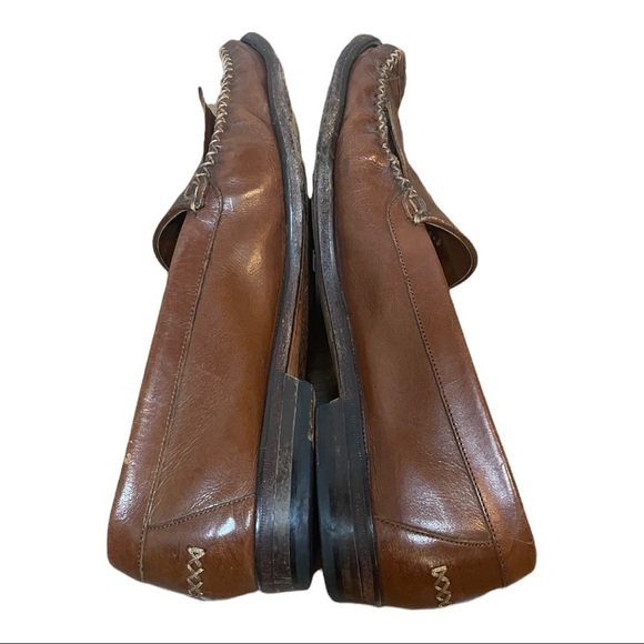 Cole Haan Brown Woven Tassel Slip On Loafers